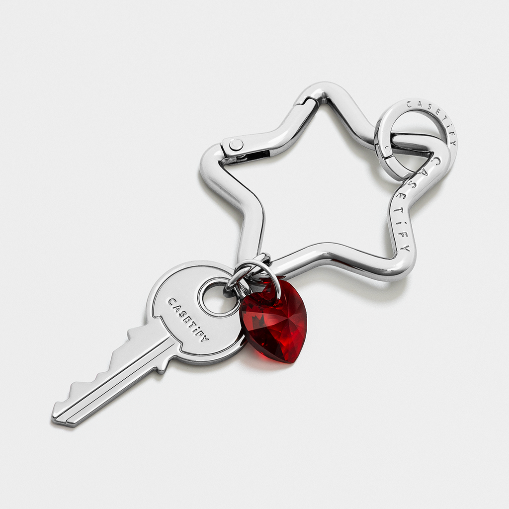 Charm Keychain - Twinkle Star - Ruby Red