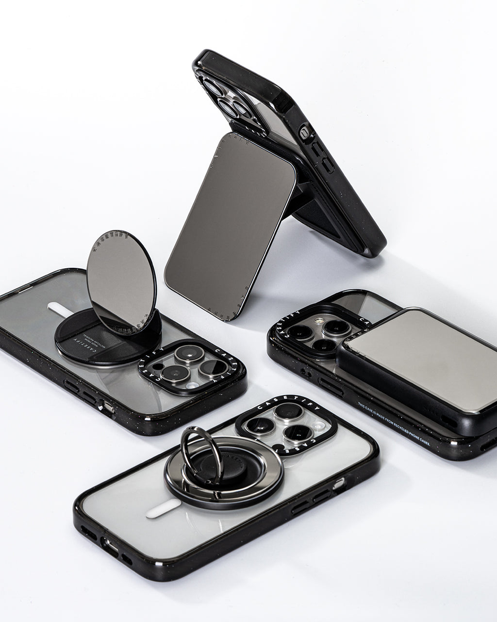 Sukeydokey Cool Kid Snappy Card Holder | Snappy Cardholder Stand / Snappy Mirror Cardholder Stand MagSafe Compatible / Silver | Image 5