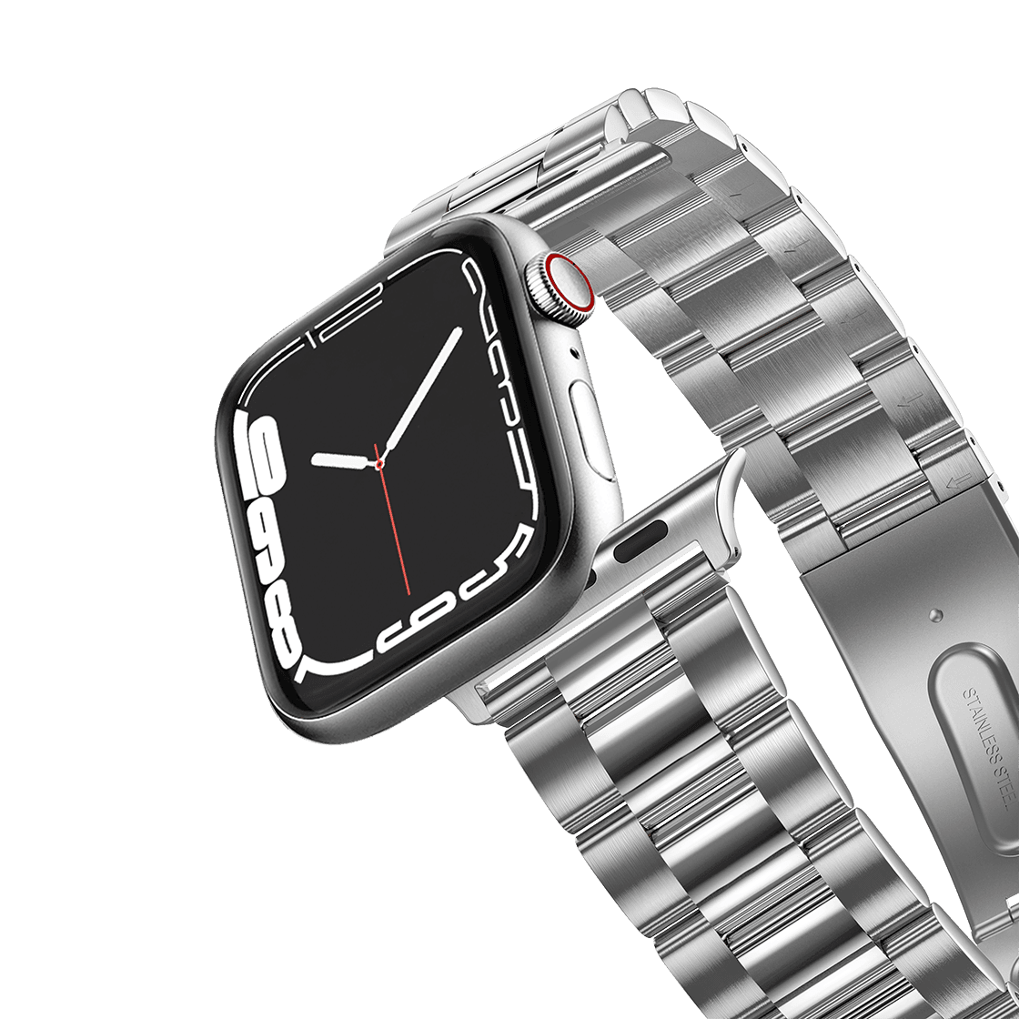 Stainless Steel 3-Link Band 45mm (Series 7-9) - Silver | Image 1
