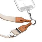 2-in-1 Utility Lanyard with Leather Earbuds - Ecru/tan - AirPods Pro 2 | Image 1