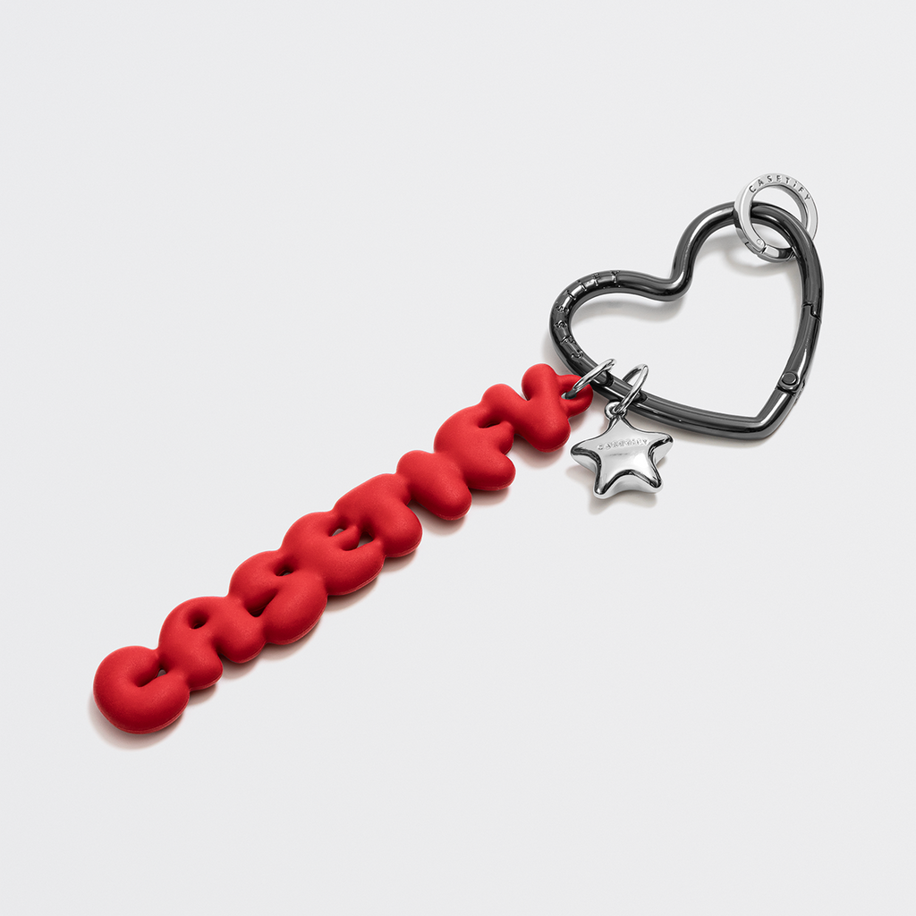 Charm Keychain - Stellar Heart - Red