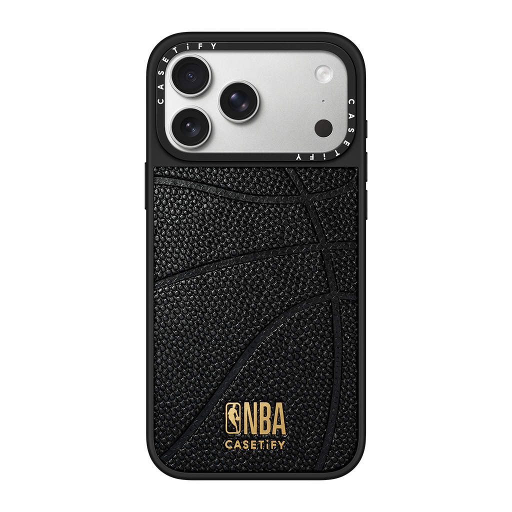 CASETiFY x NBA 2026 iPhone 17 Pro Max Material Grip Case Basketball Leather Case | Image 1