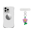3-in-1 Essentials Garden Set - Ripple Mirror Case - White - iPhone 16 Pro Max& Charm Keychain - Radish & Strap Card | Image 1