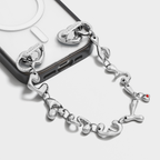 Charm Keychain - Script Chain - Shiny Silver