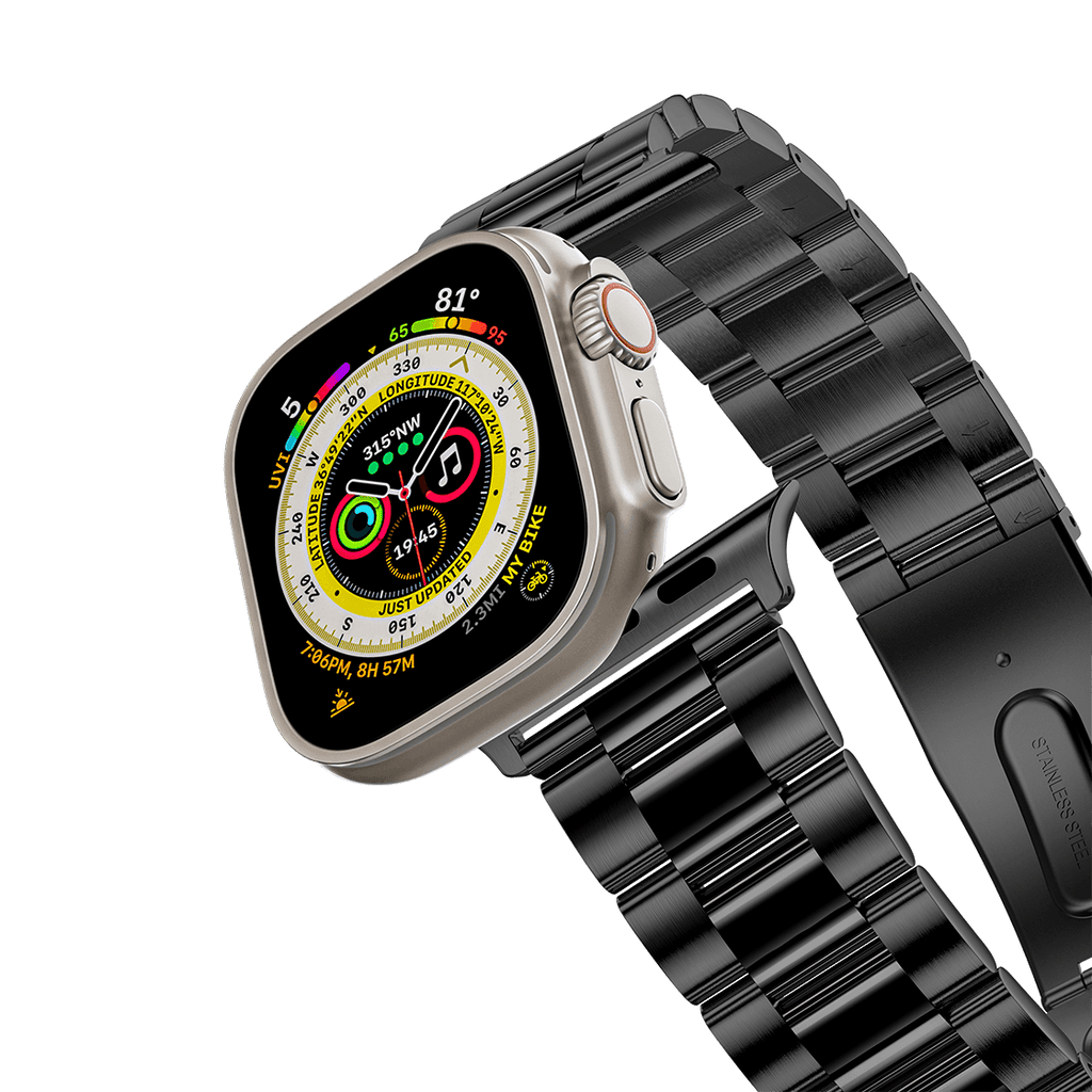 Stainless Steel 3-Link Band 45mm (Series 7-9) - Black | Image 1