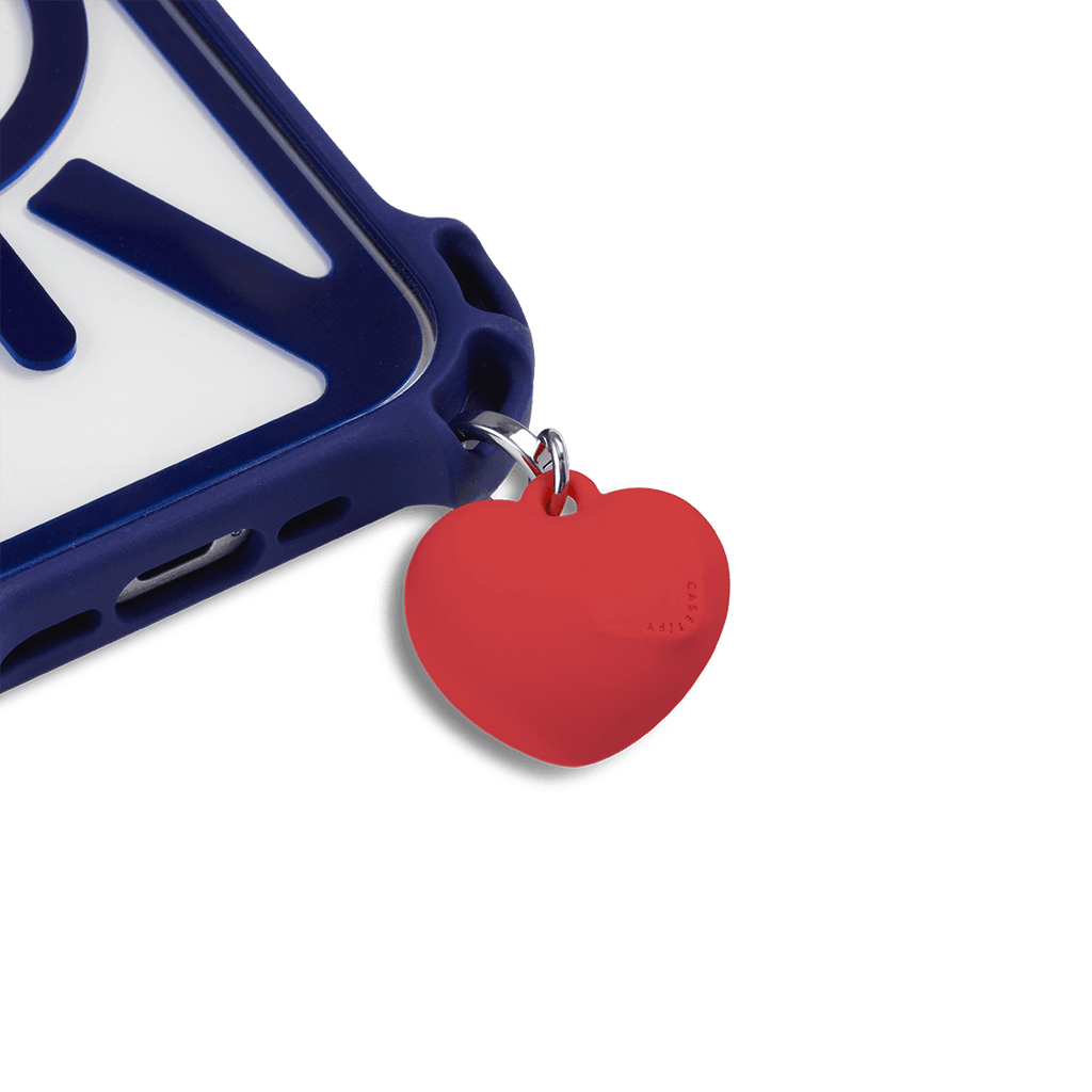 Charm Keychain - Puffy Heart - Cherry Red