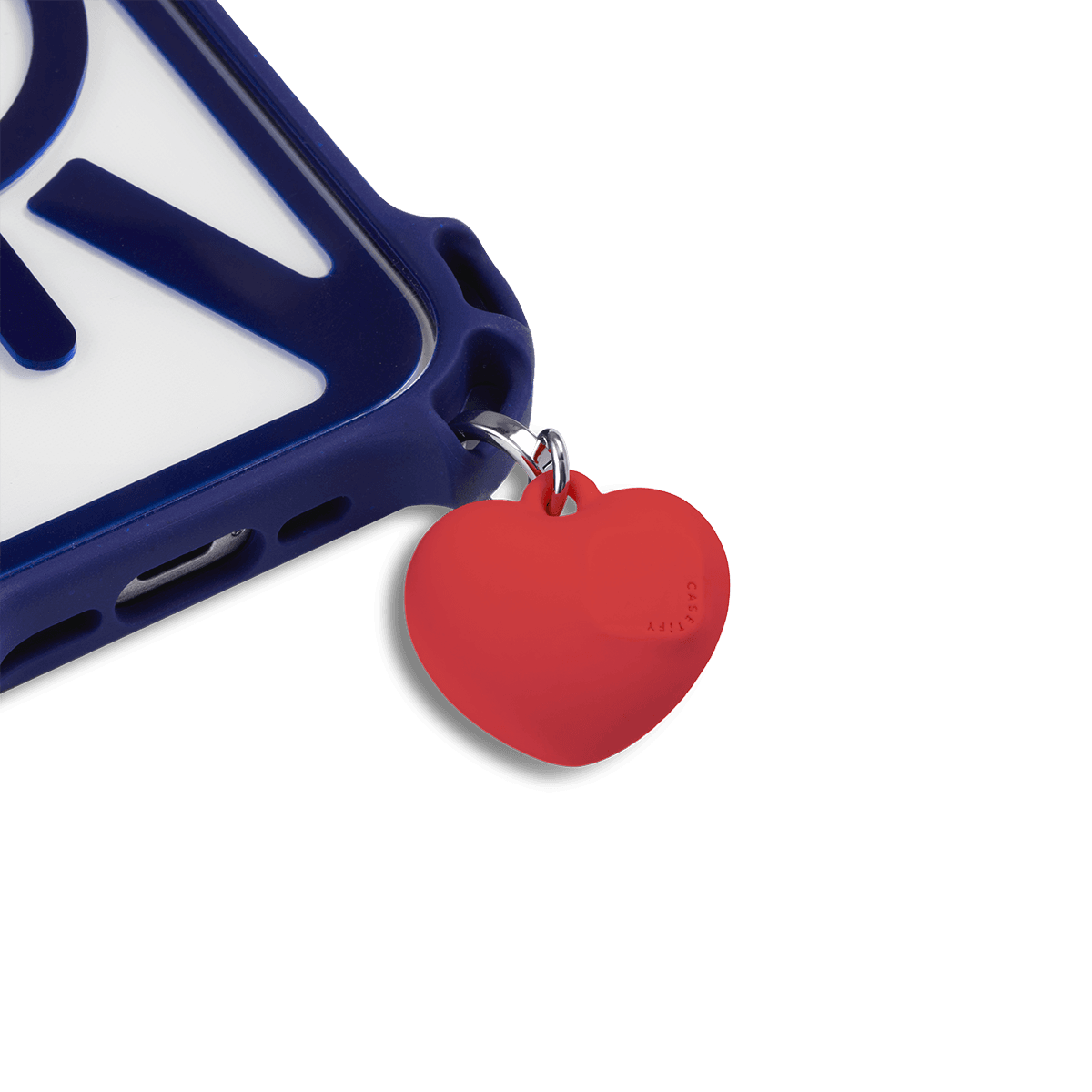 Charm Keychain - Puffy Heart - Cherry Red