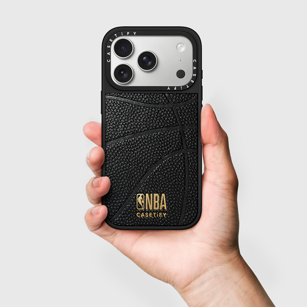 CASETiFY x NBA 2026 iPhone 17 Pro Max Material Grip Case Basketball Leather Case