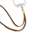 BioVeg Tumbled Cross-body Strap - Tan + Gold D-ring Light Grey Strap Card | Image 1
