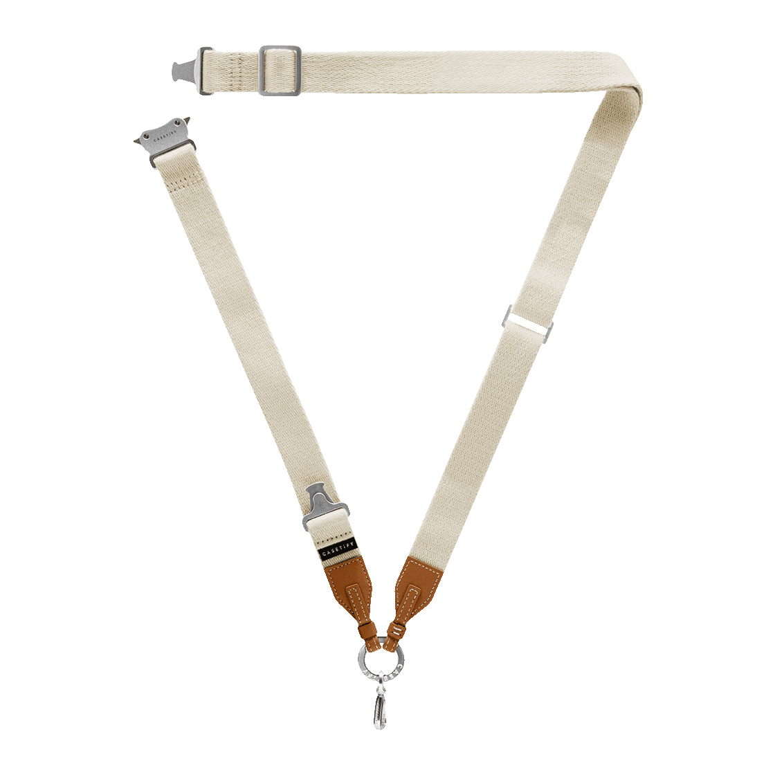 2-in-1 Utility Lanyard with Leather Earbuds - Ecru/tan - AirPods Pro