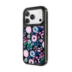 Girly Pink Navy Blue Watercolor Flowers Roses Leaves Pattern Clear