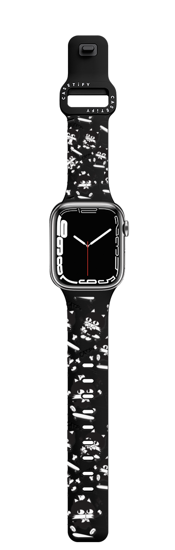 Cat Skateboard | Apple Watch Series 7-9 (45mm) / Impact Band / Black | Image 1