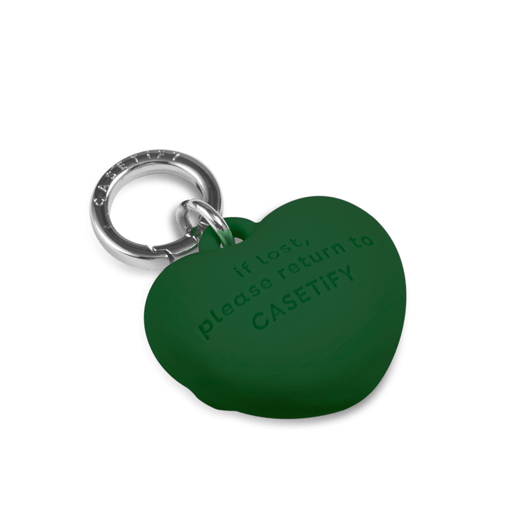 Charm Keychain - Puffy Heart - Deep Green