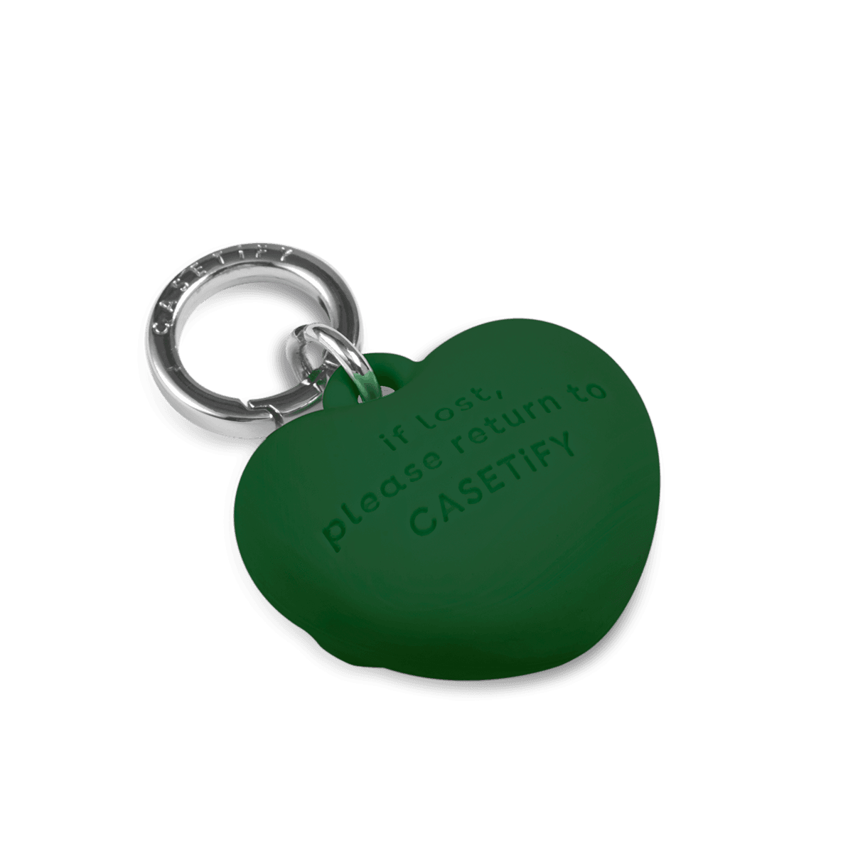 Charm Keychain - Puffy Heart - Deep Green