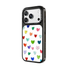 Polka Daub Hearts | iPhone 18 Pro Max / Impact Case MagSafe Compatible - Glossy / Glossy Black | Image 2
