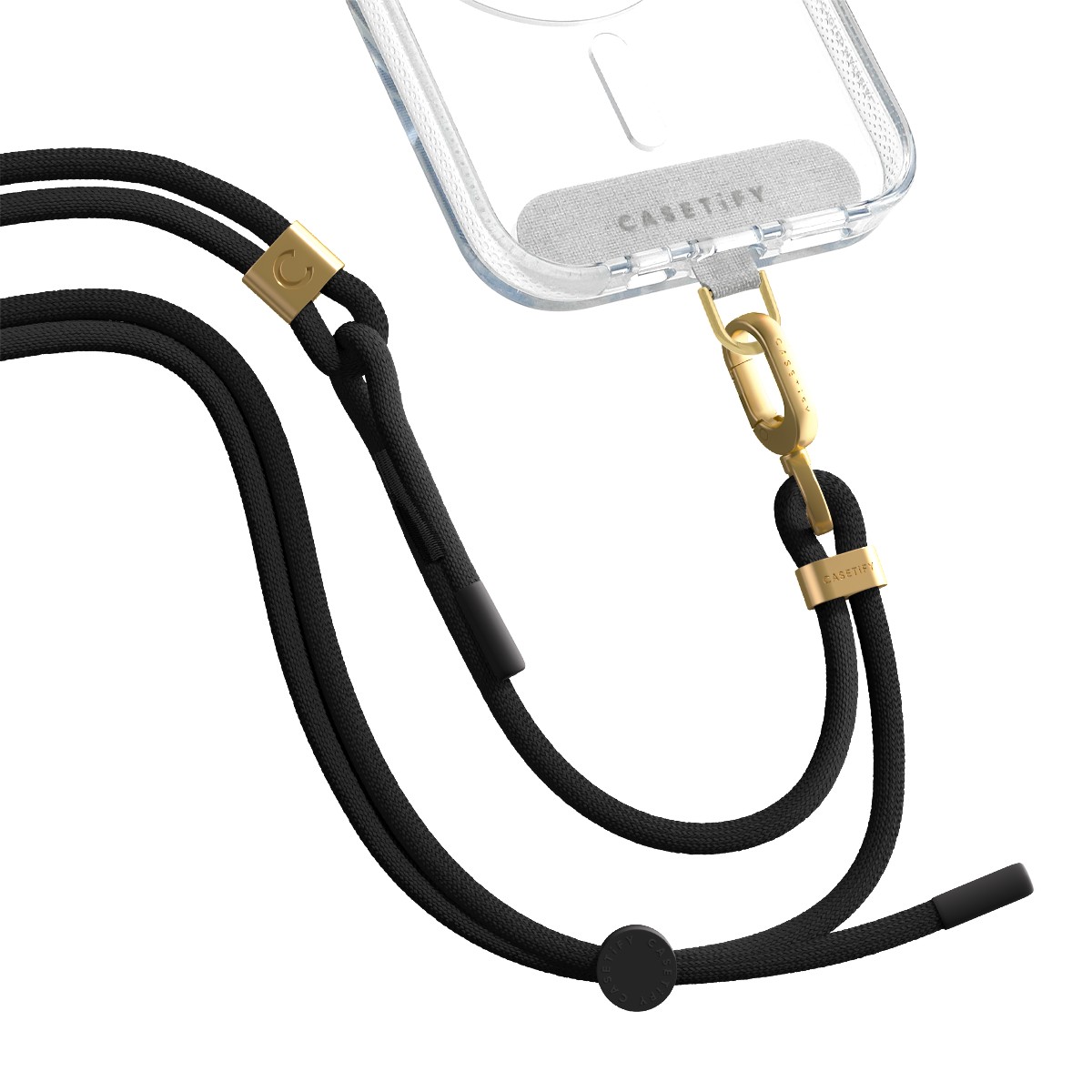 Rope Cross-body Strap -  Black/Gold (6mm) | Image 1