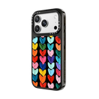Clear Polka Daub Hearts | iPhone 18 Pro Max / Impact Case MagSafe Compatible - Glossy / Glossy Black | Image 2