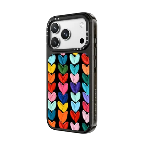 Clear Polka Daub Hearts | iPhone 18 Pro / Impact Case MagSafe Compatible - Glossy / Glossy Black | Image 2