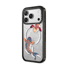 koi fish Japanese tattoo style transparent pattern | iPhone 17 Pro Max / Impact Case MagSafe Compatible / Black | Image 2