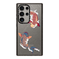 koi fish Japanese tattoo style transparent pattern | Galaxy S24 Ultra / Impact Case / Black | Image 1