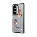 koi fish Japanese tattoo style transparent pattern | Galaxy Z Fold6 / Impact Case / Black | Image 2