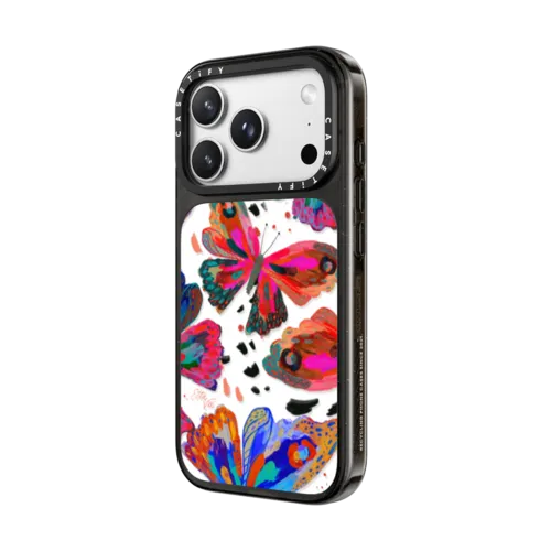 Colorflies by EttaVee | iPhone 18 Pro Max / Impact Case MagSafe Compatible - Glossy / Glossy Black | Image 2