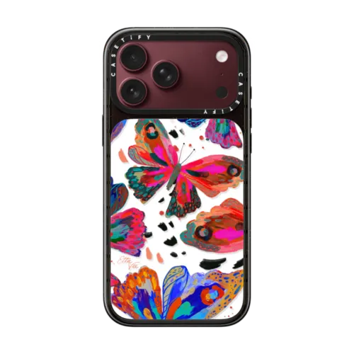 Colorflies by EttaVee | iPhone 18 Pro Max / Impact Case MagSafe Compatible - Glossy / Glossy Black | Image 1