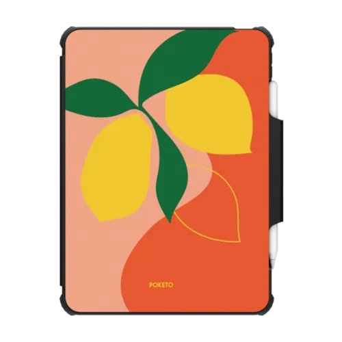 Lemons by Poketo | iPad Pro 11-inch (3rd/4th gen) / iPad Impact Folio Case / Black | Image 1