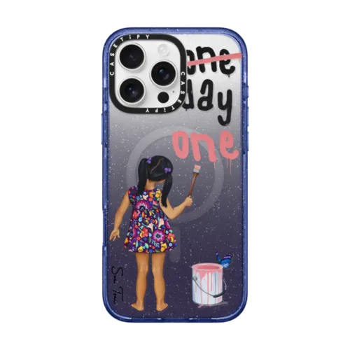 DAY ONE IPHONE CASE BY SUE TSAI | iPhone 16 Pro Max / Impact Case MagSafe Compatible / Glitter Indigo | Image 1