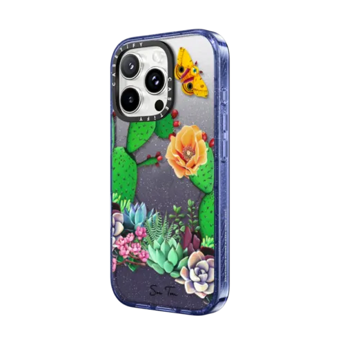BLOOMED IPHONE CASE BY SUE TSAI | iPhone 16 Pro Max / Impact Case MagSafe Compatible / Glitter Indigo | Image 2