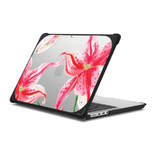 Stargazer Lily | MacBook Pro 14-inch (M1 - M5) / MacBook Bounce Case / Black | Image 1