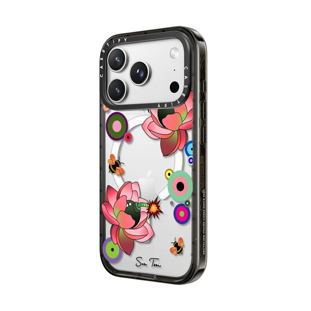 PINK FLOWER BOMB IPHONE CASE BY SUE TSAI