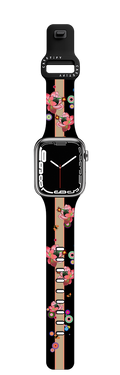 FLOWER TIME BOMB BLACK APPLE WATCH BAND BY SUE TSAI | Apple Watch Series 7-9 (45mm) / Impact Band / Black | Image 1
