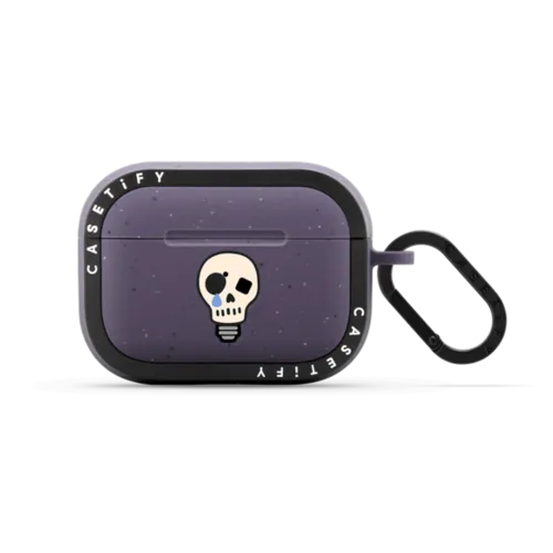 SKULL BULB AIRPODS PRO CASE BY SUE TSAI | AirPods Pro 2 / Earbuds Bounce Case / Matte Deep Purple | Image 1