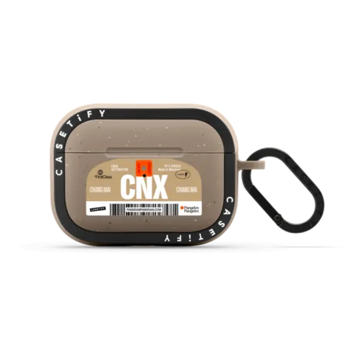 Airport Luggage Tag - Issue 2 - CNX | AirPods Pro 2 / Earbuds Bounce Case / Matte Taupe | Image 1