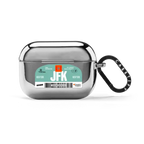 Airport Luggage Tag - Issue 2 - JFK | AirPods Pro 2 / Earbuds Mirror Case / Silver | Image 1