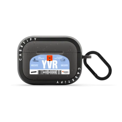 Airport Luggage Tag - Issue 2 - YVR | AirPods Pro 2 / Earbuds Bounce Case / Matte Charcoal | Image 1
