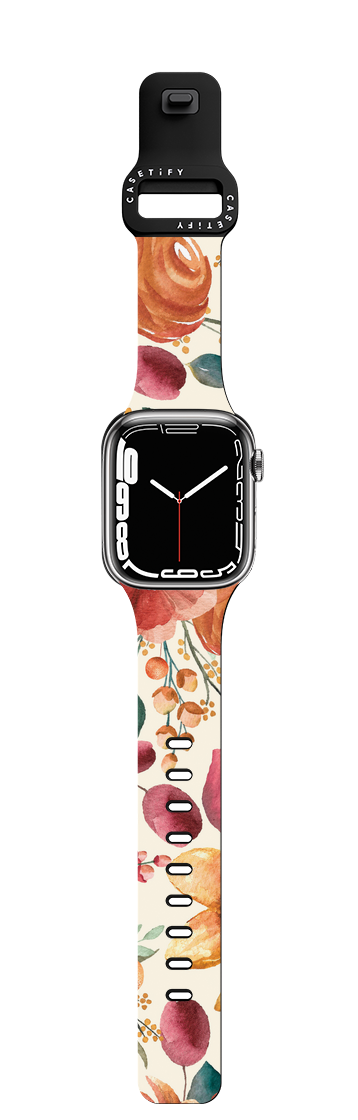 Ivory Vintage Posh Apple watch band | Apple Watch Series 7-9 (45mm) / Impact Band / Black | Image 1