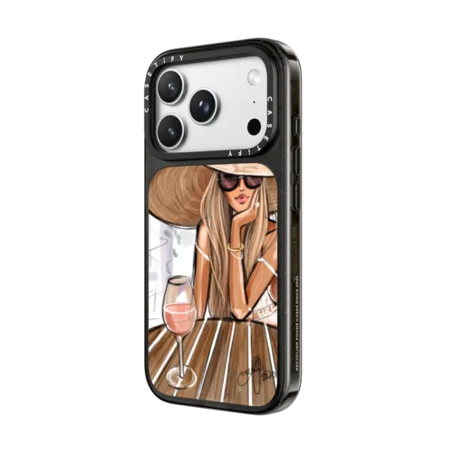 Rose Dreamer (Blonde) Fashion Illustration Case | iPhone 18 Pro / Impact Case MagSafe Compatible - Glossy / Glossy Black | Image 2