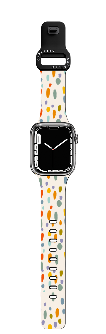 Grass is Greener Dots by Oh So Graceful | Apple Watch Series 7-9 (45mm) / Impact Band / Black | Image 1