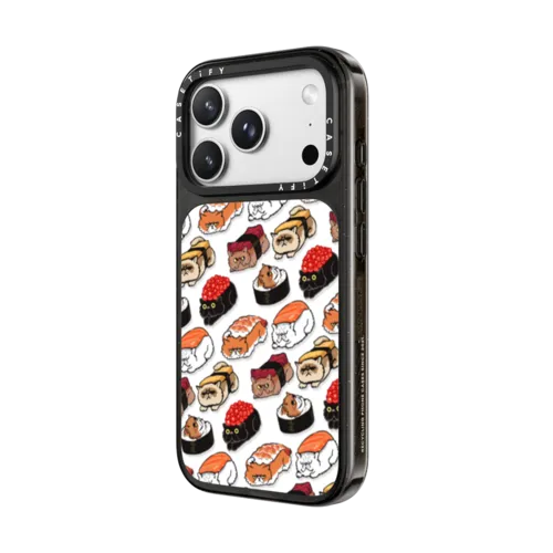 Sushi Persian Cat | iPhone 18 Pro / Impact Case MagSafe Compatible - Glossy / Glossy Black | Image 2