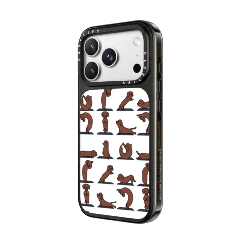 Dachshund Yoga | iPhone 18 Pro Max / Impact Case MagSafe Compatible - Glossy / Glossy Black | Image 2