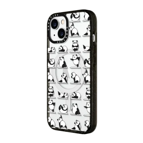 Panda Yoga | iPhone 15 / Impact Case MagSafe Compatible / Black | Image 2