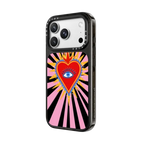 pink flaming heart | iPhone 18 Pro Max / Impact Case MagSafe Compatible - Glossy / Glossy Black | Image 2