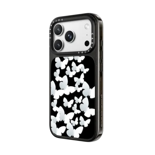 Paper Butterflies | iPhone 18 Pro Max / Impact Case MagSafe Compatible - Glossy / Glossy Black | Image 2
