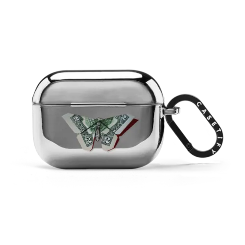 MONEYFLY AIRPODS PRO CASE BY SUE TSAI | AirPods Pro 2 / Earbuds Mirror Case / Silver | Image 1