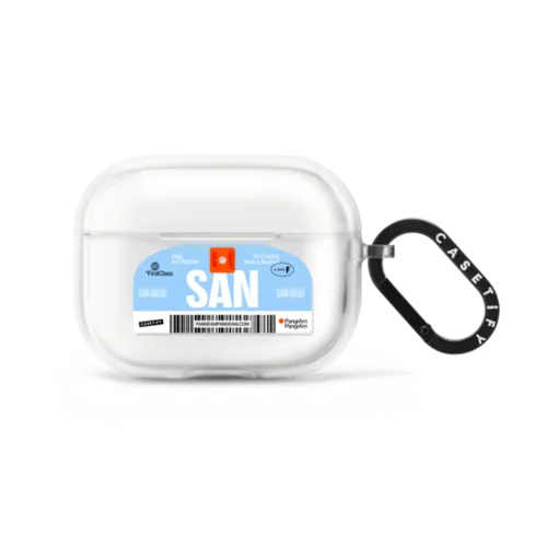 Airport Luggage Tag - Issue 2 - SAN | AirPods Pro 2 / Earbuds Impact Case / Frost | Image 1