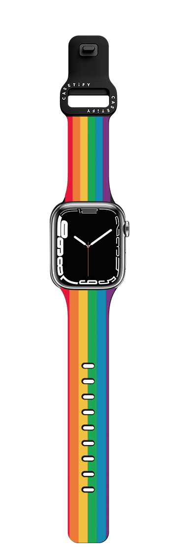 Pride Flag | Apple Watch Series 7-9 (45mm) / Impact Band / Black | Image 1