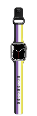 Non-Binary Flag | Apple Watch Series 7-9 (45mm) / Impact Band / Black | Image 1