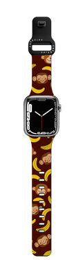 MONKEYS by Daria Solak Illustrations | Apple Watch Series 7-9 (45mm) / Impact Band / Black | Image 1